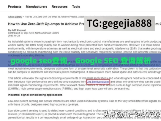 google seo查询，Google SEO 查询解析