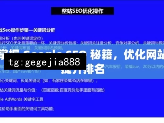 掌握 Google SEO 秘籍，优化网站提升排名，掌握 Google SEO 秘籍提升网站排名