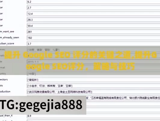 提升 Google SEO 评分的关键之道,提升Google SEO评分，策略与技巧