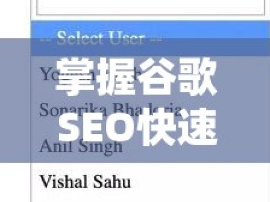 掌握谷歌SEO快速排名的秘诀掌握谷歌SEO精髓，快速提升网站排名的实战技巧