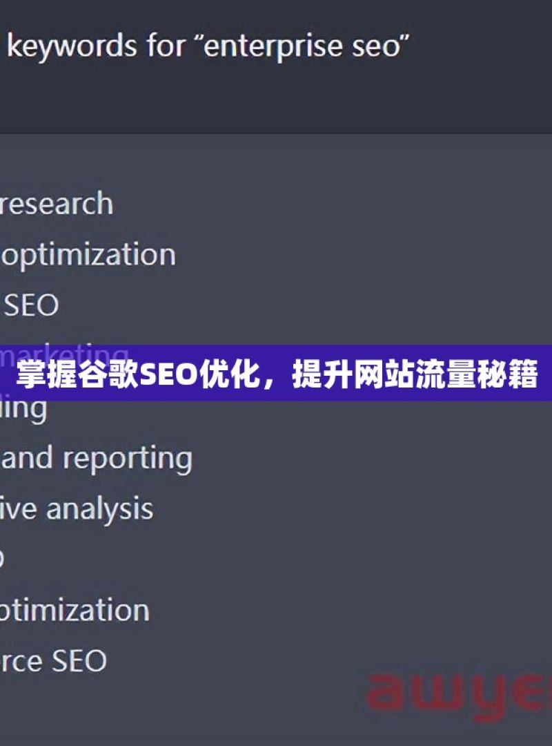 掌握谷歌SEO优化，提升网站流量秘籍